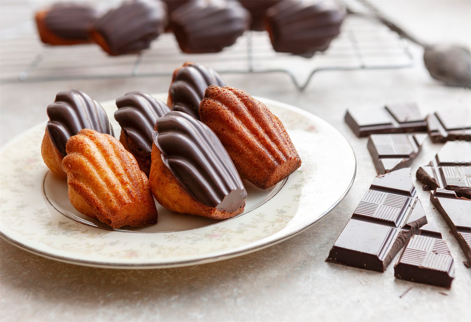 Madeleines coque au chocolat